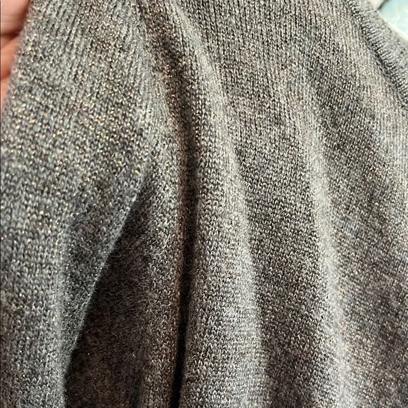 Gray and gold Long Sleeve Sweater with Side Tie - Picture 5 of 6